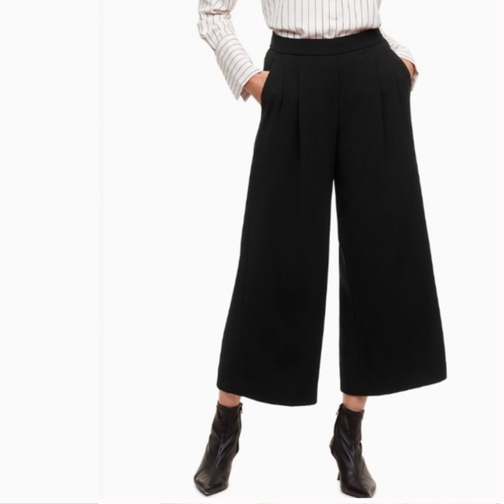 Aritzia Babaton Clifford Wide Leg Cropped High Rise Pant